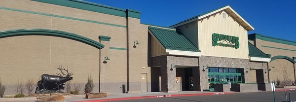 The front entrance of Sportsman's Warehouse in Flagstaff