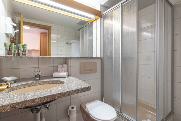 WC Dusche Doppelzimmer Hotel Alpenblick