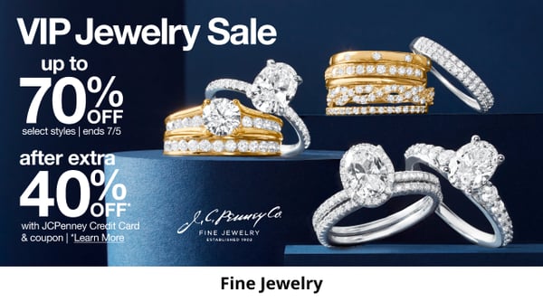 Save up to 70% off plus an extra 40% off during JCPenney's VIP Jewelry Sale!