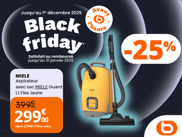 🔥 Black Friday Boulanger Paris Italie 2 : -25% sur l’Aspirateur Miele Guard L1 Flex Jaune ! Puissance, élégance et performance allemande 🔥