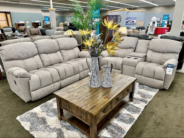 La-Z-Boy sofas on display at Slumberland Furniture Burlington, offering customizable comfort, timeless design, and durable construction. Choose from power or manual reclining options, premium fabric or leather, and built-in features like USB ports and adjustable headrests. Shop La-Z-Boy living room collections with expert local service and trusted quality in Southeast Iowa.