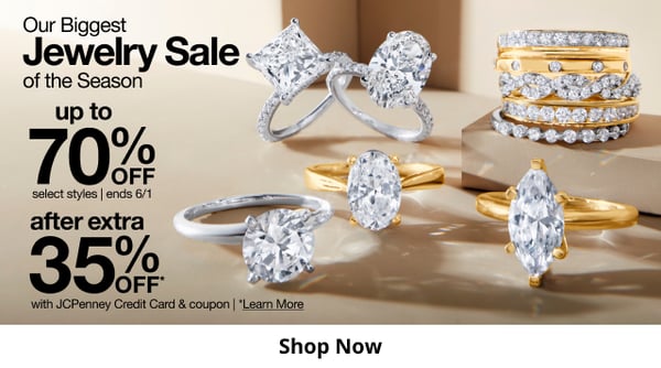 Save up to 70% off on jewelry at JCPenney during Our Biggest Jewelry Sale of the Season