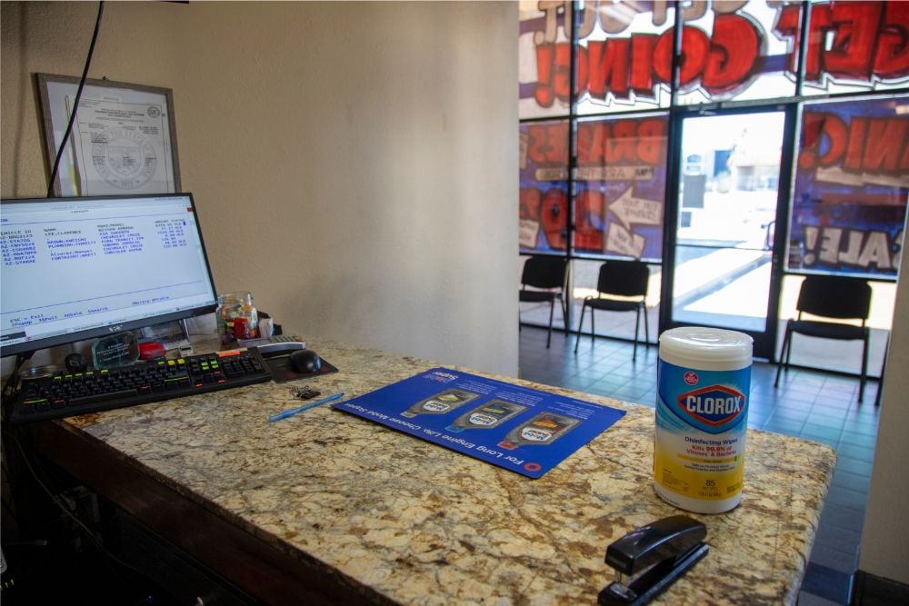 picture from behind the counter at Grease Monkey Bell Road location in Phoenix