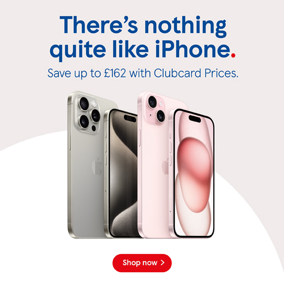 There's nothing quite like iPhone.  Save up to £162 on with Clubcard Prices on iPhone deals at Tesco Mobile, Shop now