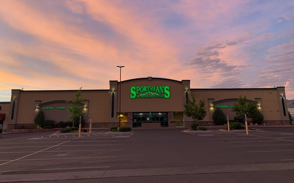 The front entrance of Sportsman's Warehouse in Logan