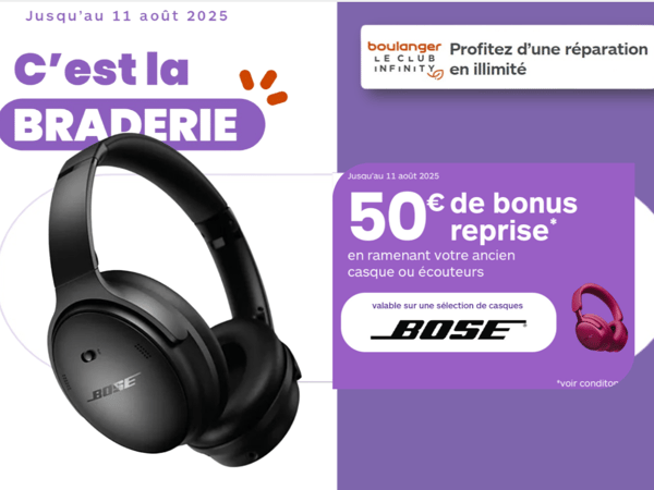 Boulanger STE Eulalie
Bose
Son
Braderie 
Casque 
Ecouteur 
Multimédia