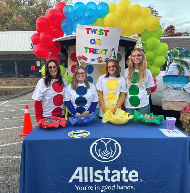 The team spent time at the Trunk-or-Treat in the Mill Pond lot. They didn’t need to twist any arms to give away candy!