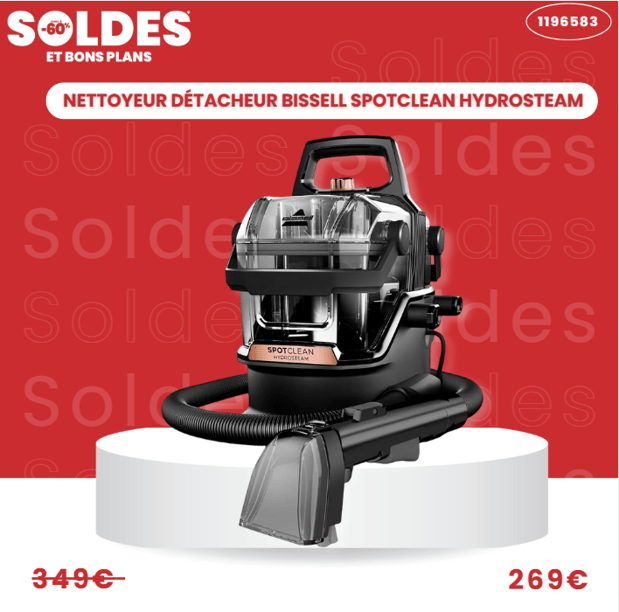 Nettoyeur détacheur BISSELL SpotClean Hydrosteam Pro B3700N