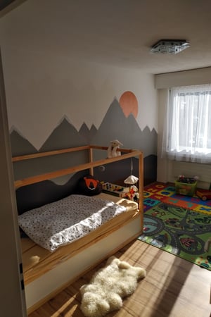 Kinderzimmer Dekowand Berge