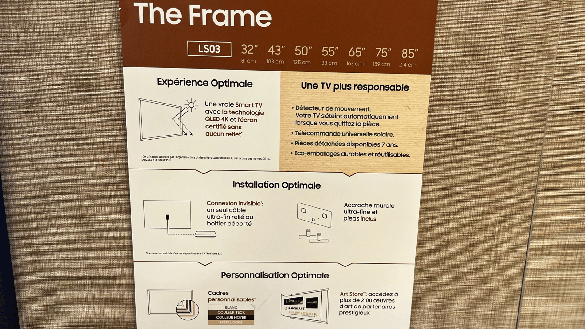SAMSUNG THE FRAME BOULANGER NICE CAP 3000
