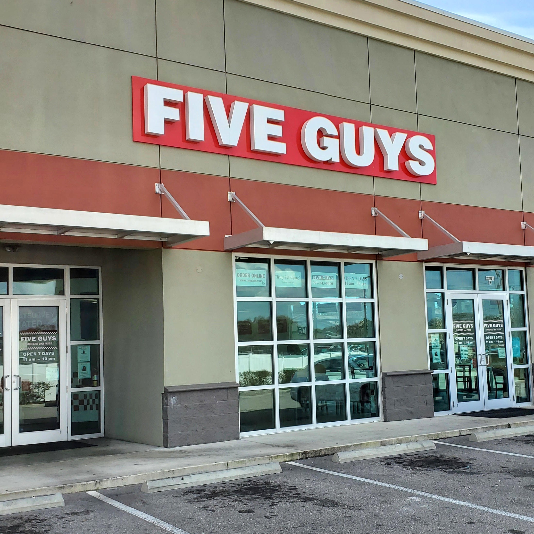 Five Guys at 2201 Tyrone Boulevard North in St. Petersburg, FL.