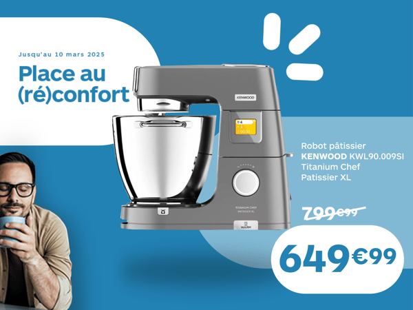 Robot pâtissier KENWOOD KWL90.009SI Titanium Chef Patissier XL Réf. 1147785