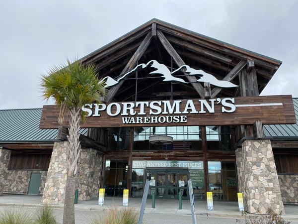 The front entrance of Sportsman's Warehouse in Charleston