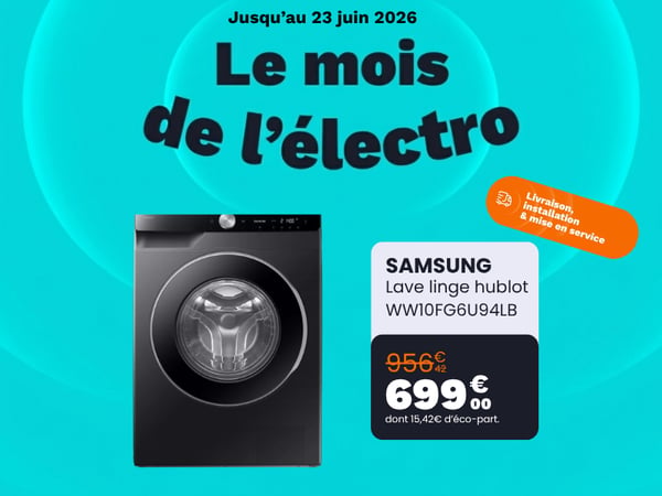Lave linge hublot SAMSUNG AI Ecobubble WW10FG6U94LB