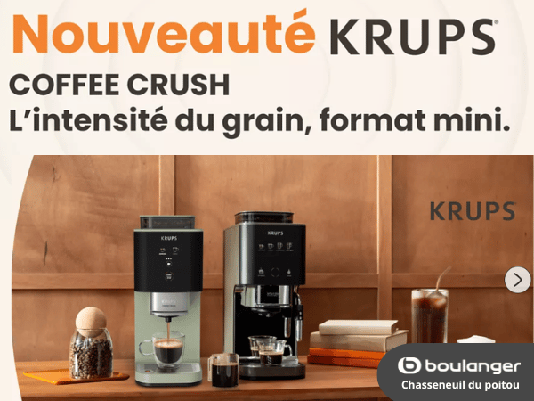 nouveau  Expresso Broyeur KRUPS Coffee Crush, ultra compacte SA401LE0