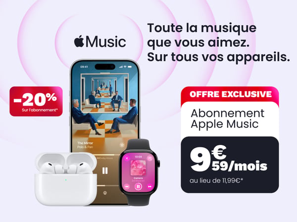 EXCLUSIVITÉ BOULANGER : APPLE MUSIC À -20 % 🎵