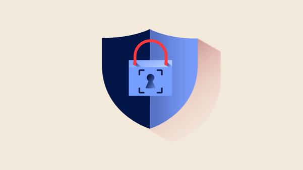 Illustration of a shield with a padlock