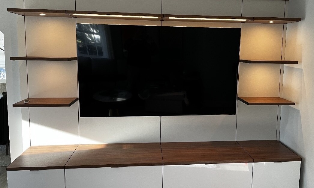 Custom Media Center with Accent Lighting