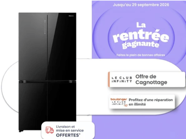 Voici LE frigo multi-portes Hisense à Poitiers! Profitez de la livraison et de la mise en service OFFERTES pour ce frigo Hisense américain par Boulanger Poitiers Sud
