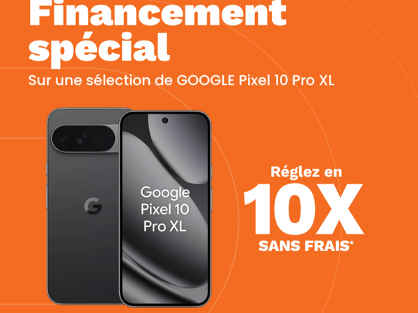 10 fois sans frais sur ls smartphone GOOGLE Pixel 10 pro XL dans votre magasin Boulanger sarcelles du 1er au 28 avril 2026