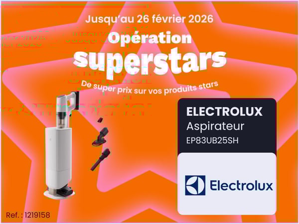 Aspirateur balai ELECTROLUX EP83UB25SH 800 chez Boulanger Vitrolles