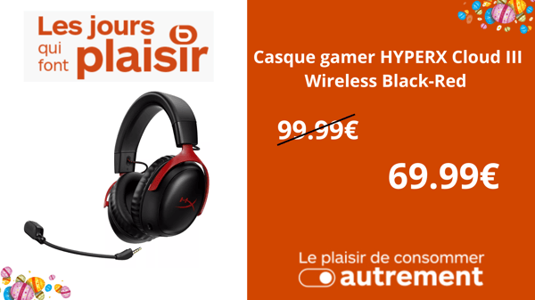 Casque gamer HYPERX Cloud III Wireless Black-Red