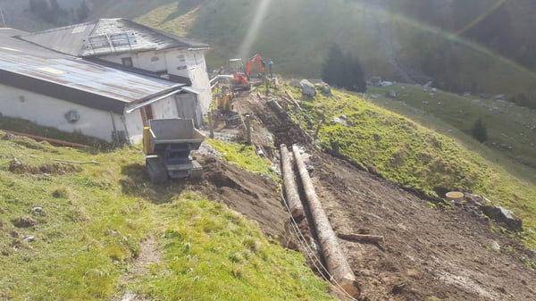 Installation de caisson en bois.