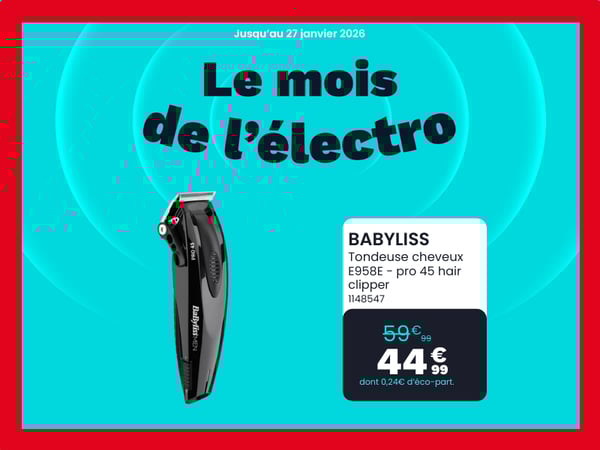 Tondeuse cheveux BABYLISS E958E - pro 45 hair clipper