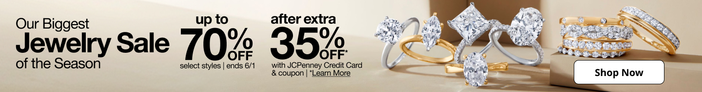 Save up to 70% off on jewelry at JCPenney during Our Biggest Jewelry Sale of the Season