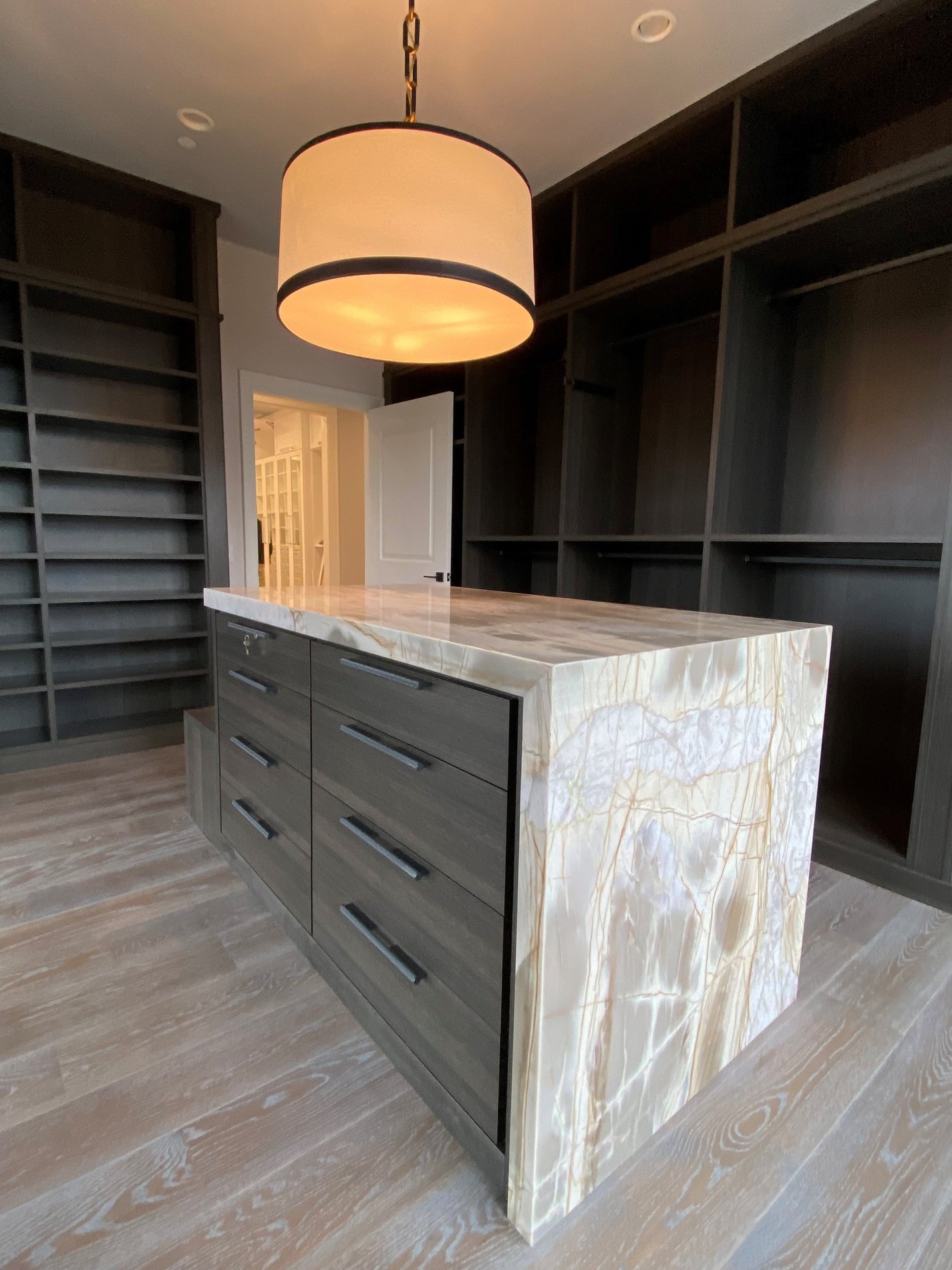 Guest Room Converted to Dressing Room with Custom Island