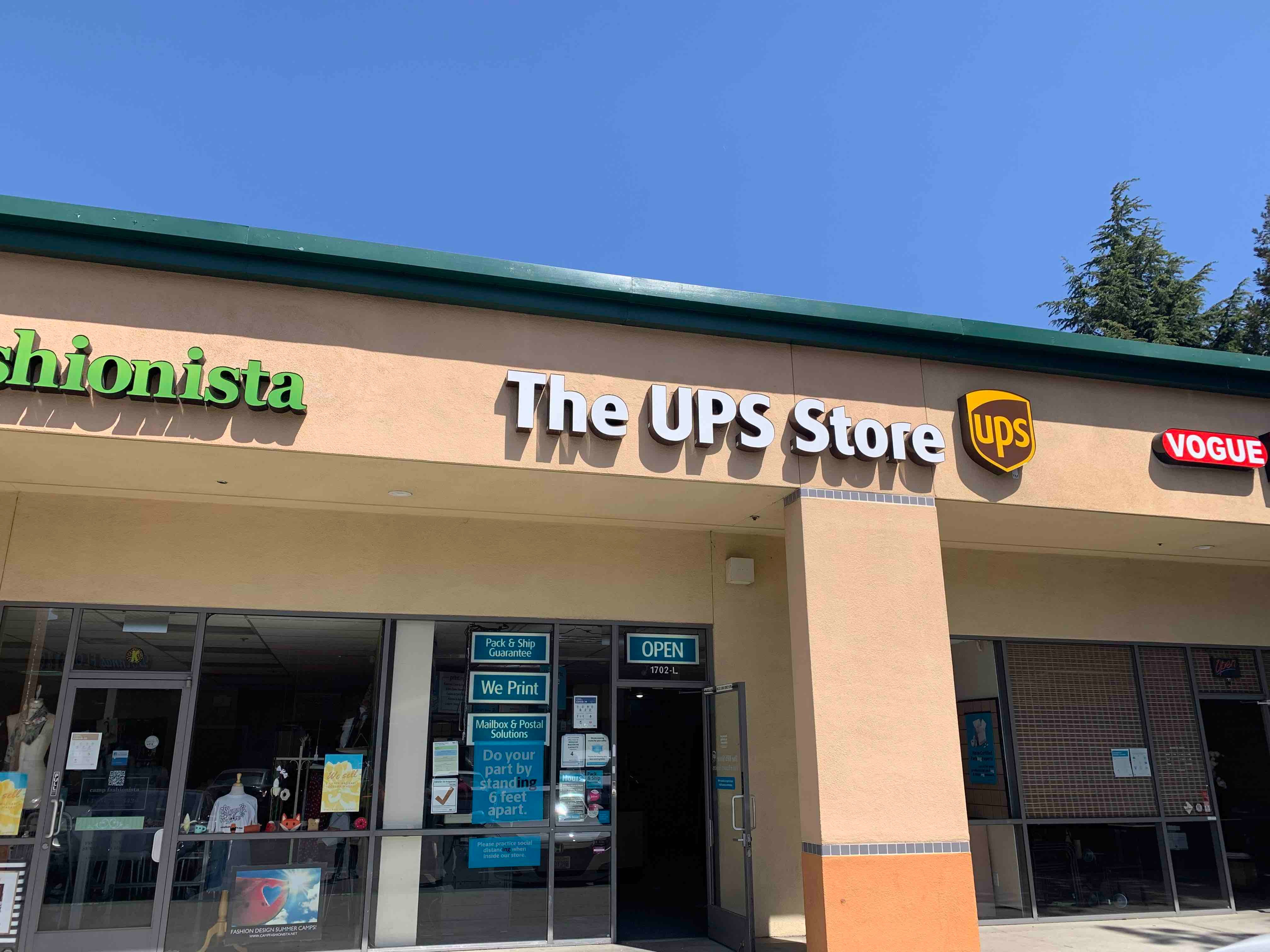 Facade of The UPS Store Dry Creek Shopping Center