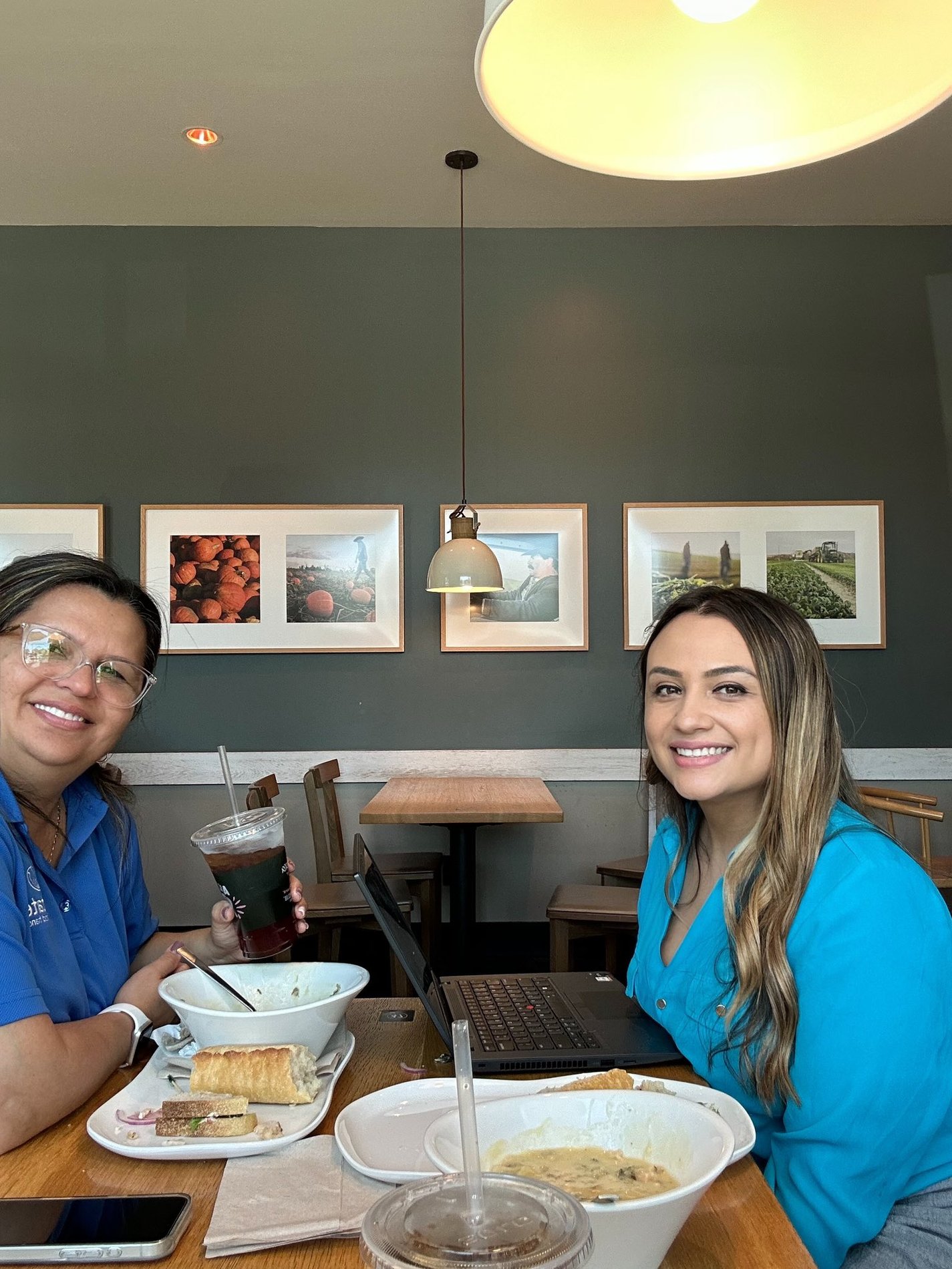 Maria and Jackie enjoying lunch and plans for the Agency!