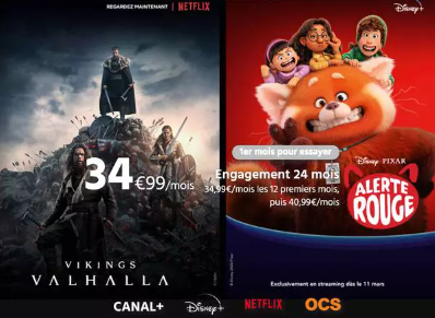 OCS + Netflix + Disney + Canal+ à Publier-Thonon ? Découvrez cinéma - séries avec Netflix, Disney, OCS et Canal+ à Boulanger Publier-Thonon