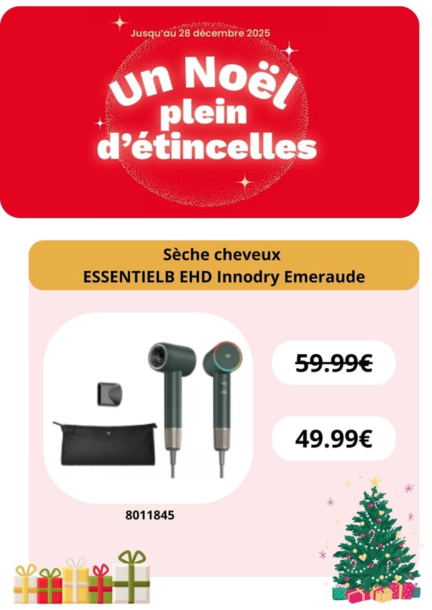 Sèche cheveux ESSENTIELB EHD Innodry Emeraude