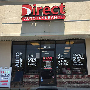 Direct Auto Insurance storefront located at  7210 Airport Blvd, Mobile