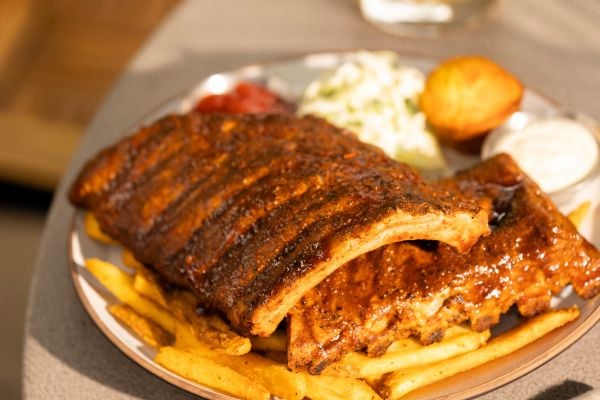 BBQ ribs on a plate