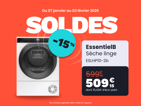Lave‑linge hublot ESSENTIELB ESLHP10‑2B – Disponible à Boulanger Cahors Le lave‑linge Essentiel B ESLHP10‑2B est une solution performante, simple et économique pour votre lessive quotidienne. Disponible dès maintenant chez Boulanger Cahors, il combine efficacité de lavage et fonctionnalités pratiques pour toute la famille.