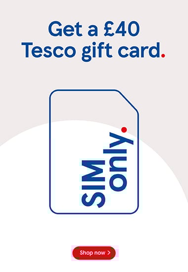 Get a £40 Tesco gift card with frozen Clubcard prices at Tesco Mobile, Shop now!
