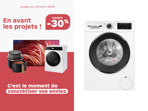Venez découvrir le lave linge séchant hublot BOSCH WNG254ASFR Serie 6 en promotion à l'occasion de notre catalogue 