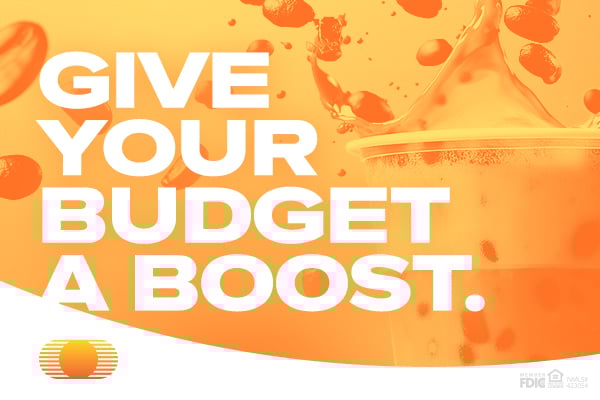 Text: Give your budget a boost.