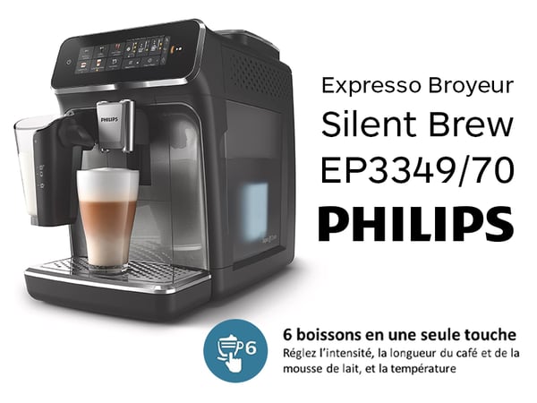 expresso broyeur PHILIPS Silent Brew EP3349/70, Boulanger Toulon - La Garde