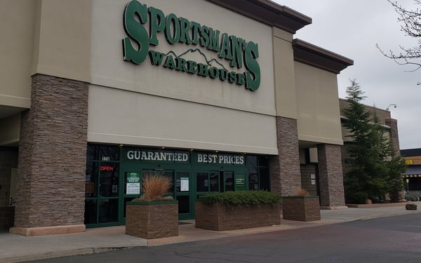 The front entrance of Sportsman's Warehouse in Medford