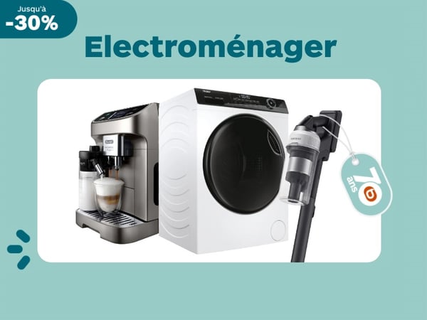 Jusqu'à -30% sur une sélection produits électroménager chez Boulanger Bordeaux Mérignac pendant les 70 ans anniversaire Boulanger