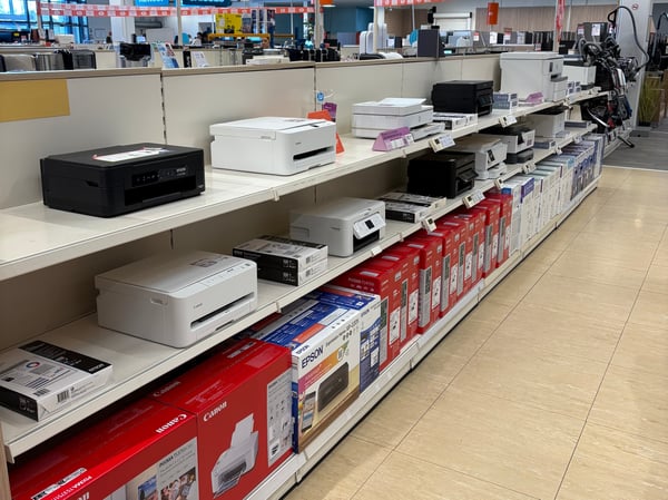 Rayon imprimante du magasin Boulanger Bourges - Saint-Doulchard.