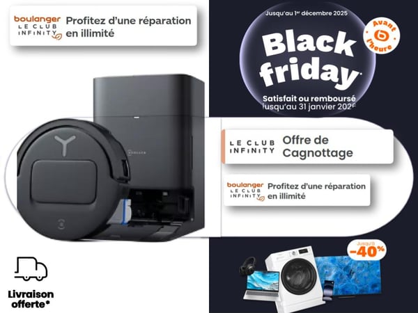 Aspirateur robot Roborock en promotion Black Friday chez Boulanger Toulouse Colomiers – robot aspirateur et laveur connecté, navigation laser, cartographie 3D, marques Dreame, Ecovacs, iRobot, Rowenta.
Aspirateur robot Roborock disponible chez Boulanger Toulouse Colomiers – Robot aspirateur avec cartographie intelligente, aspiration et lavage, modèles aussi disponibles chez iRobot, Ecovacs, Dreame et Samsung.