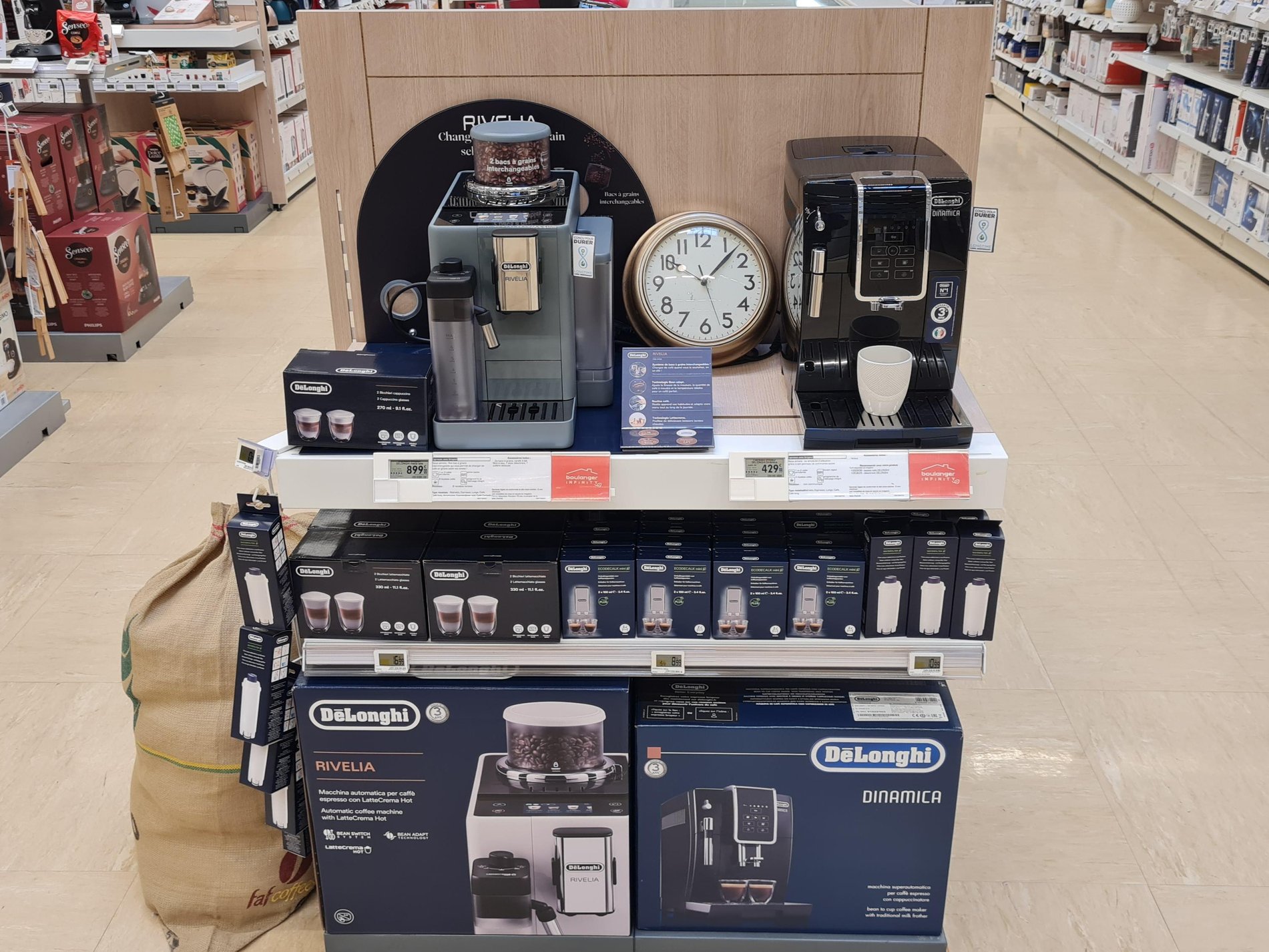 Mise en avant du nouveau broyeur Delonghi avec son accessoirisation dans notre magasin Boulanger St Quentin