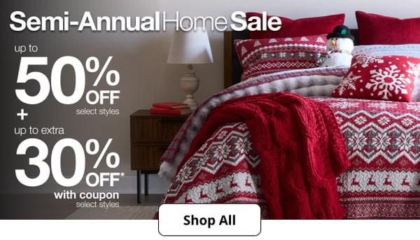 Save up to 50% off during JCPenney's Semi-Annual Home Sale!
