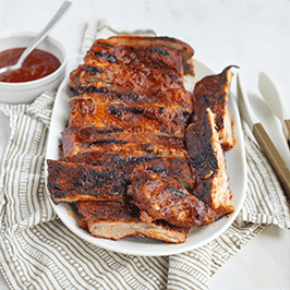 grilled saint louis style ribs with homemade barbecue sauce