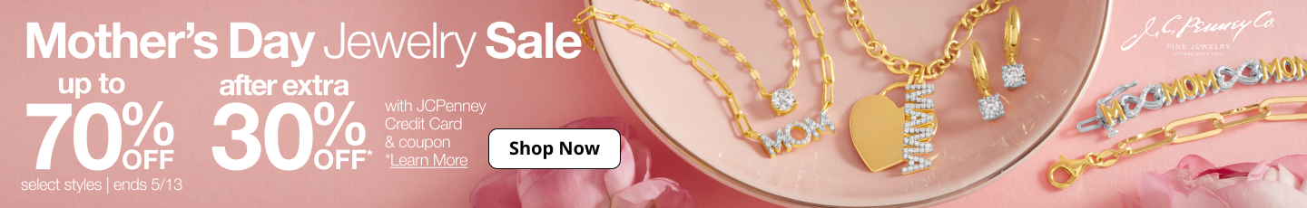 Save up to 70% off on mother's day jewelry at JCPenney