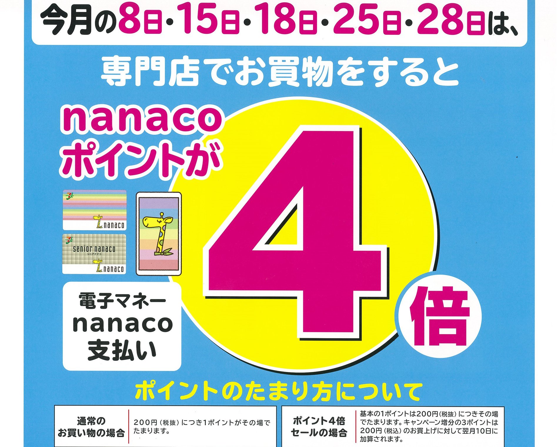 nanacoポイント４倍